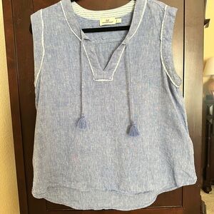 Vineyard Vines and Blue Linen Women's Top Size Large